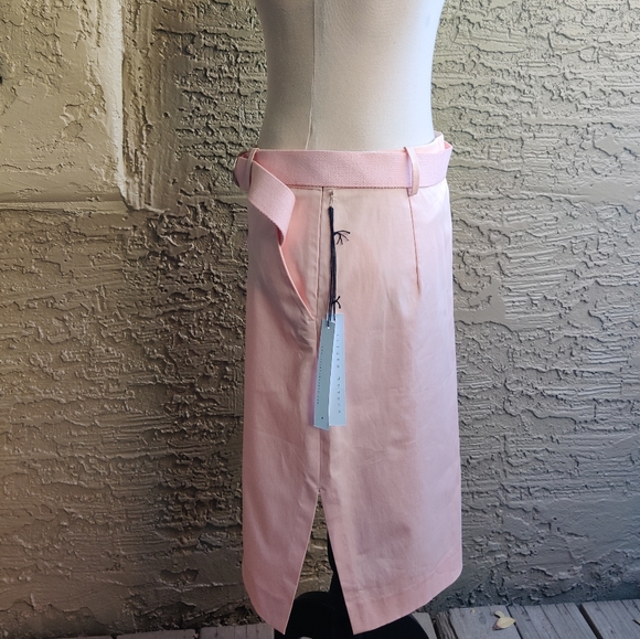 🆕 Susana Moraco Ballet/ Baby Pink cotton Midi skirt with pockets and belt (4) - Picture 8 of 14